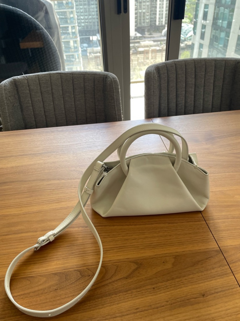 COS leather bag, cream color